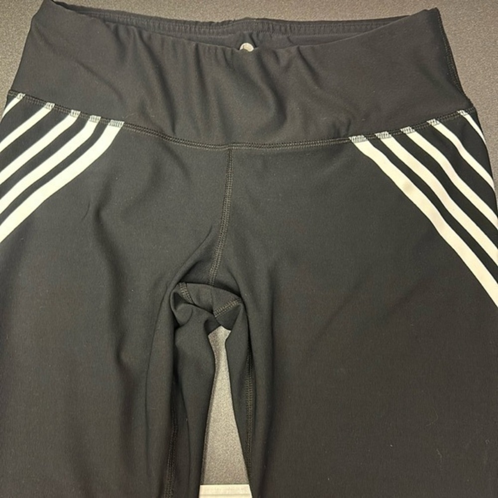 90 degree by reflex black with white Stripes performance leggings size m